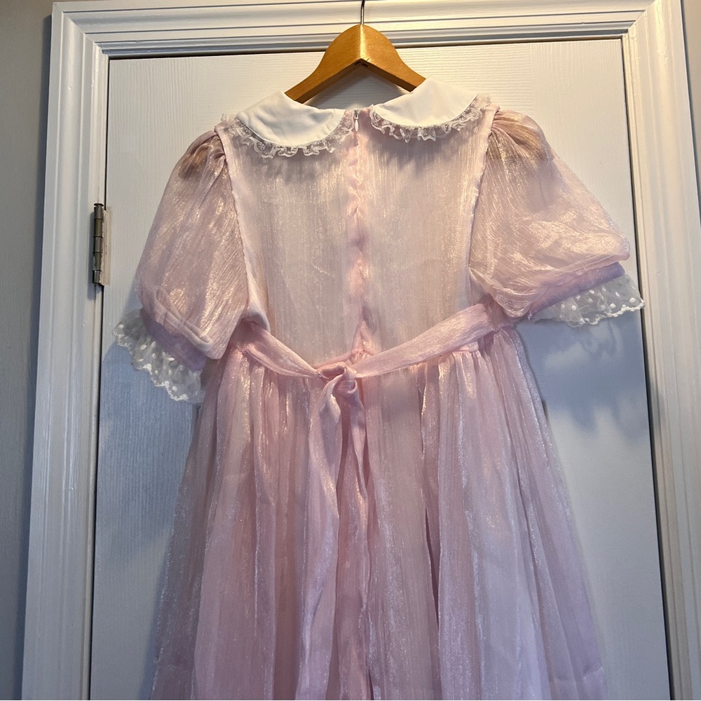 Pink Sheer Ruffled Dress - Picture 7 of 9